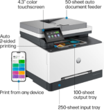 Color Laserjet Pro MFP 3301Fdw Wireless All-In-One Color Laser Printer, Office Printer, Scanner, Copier, Fax, ADF, Duplex, Best-For-Office (499Q5F) - Image 4