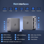 Mini PC Eqi12, Intel Core 1220P(Max 4.4Ghz 10C/12T), 24GB LPDDR5 5200Mhz 500GB Pcle4.0 SSD Mini Computers,Dual Lan/Wifi6/Bt5.2,Dual 4K Display,Built-In Power Supply Office Mini PC - Image 9