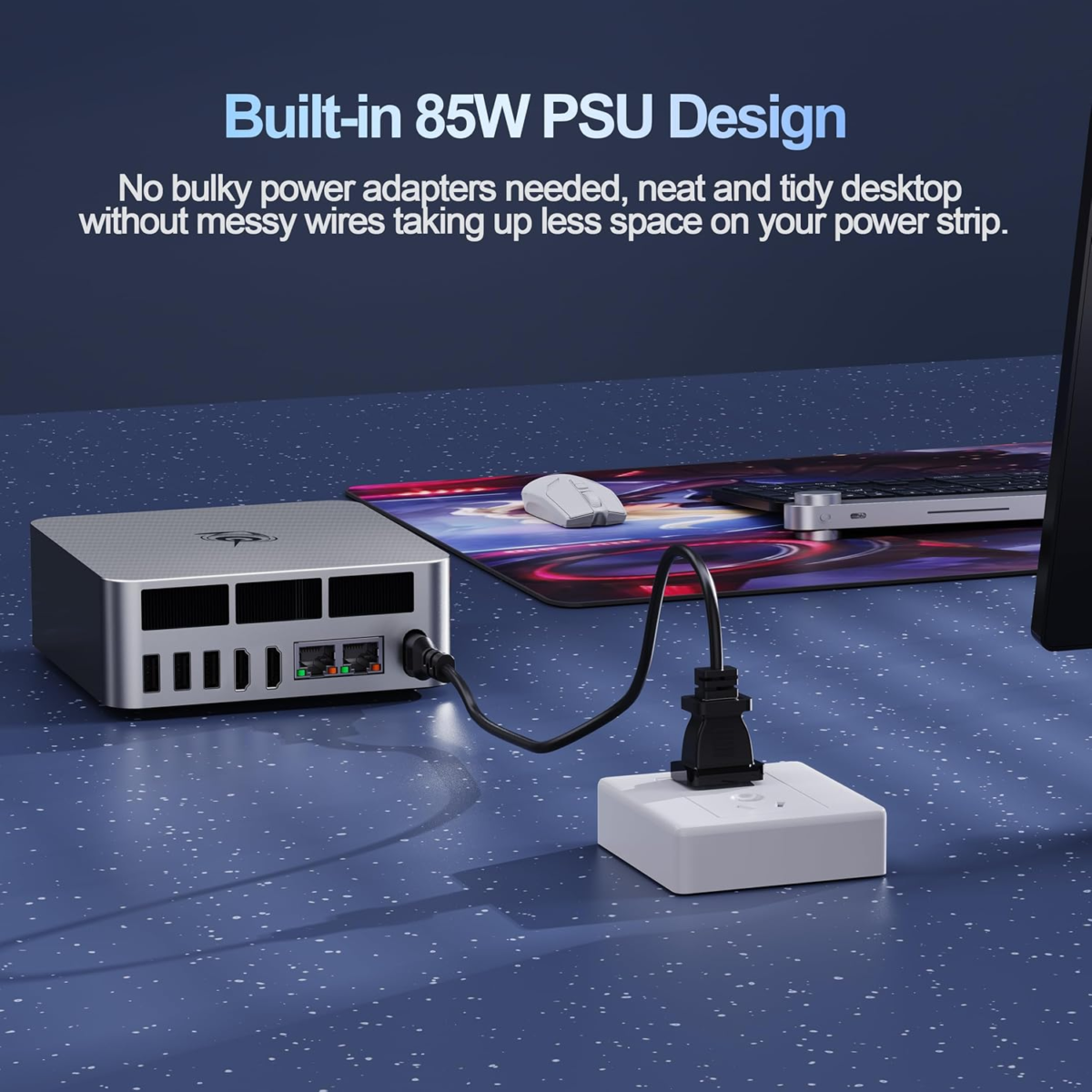 Mini PC Eqi12, Intel Core 1220P(Max 4.4Ghz 10C/12T), 24GB LPDDR5 5200Mhz 500GB Pcle4.0 SSD Mini Computers,Dual Lan/Wifi6/Bt5.2,Dual 4K Display,Built-In Power Supply Office Mini PC - Image 7