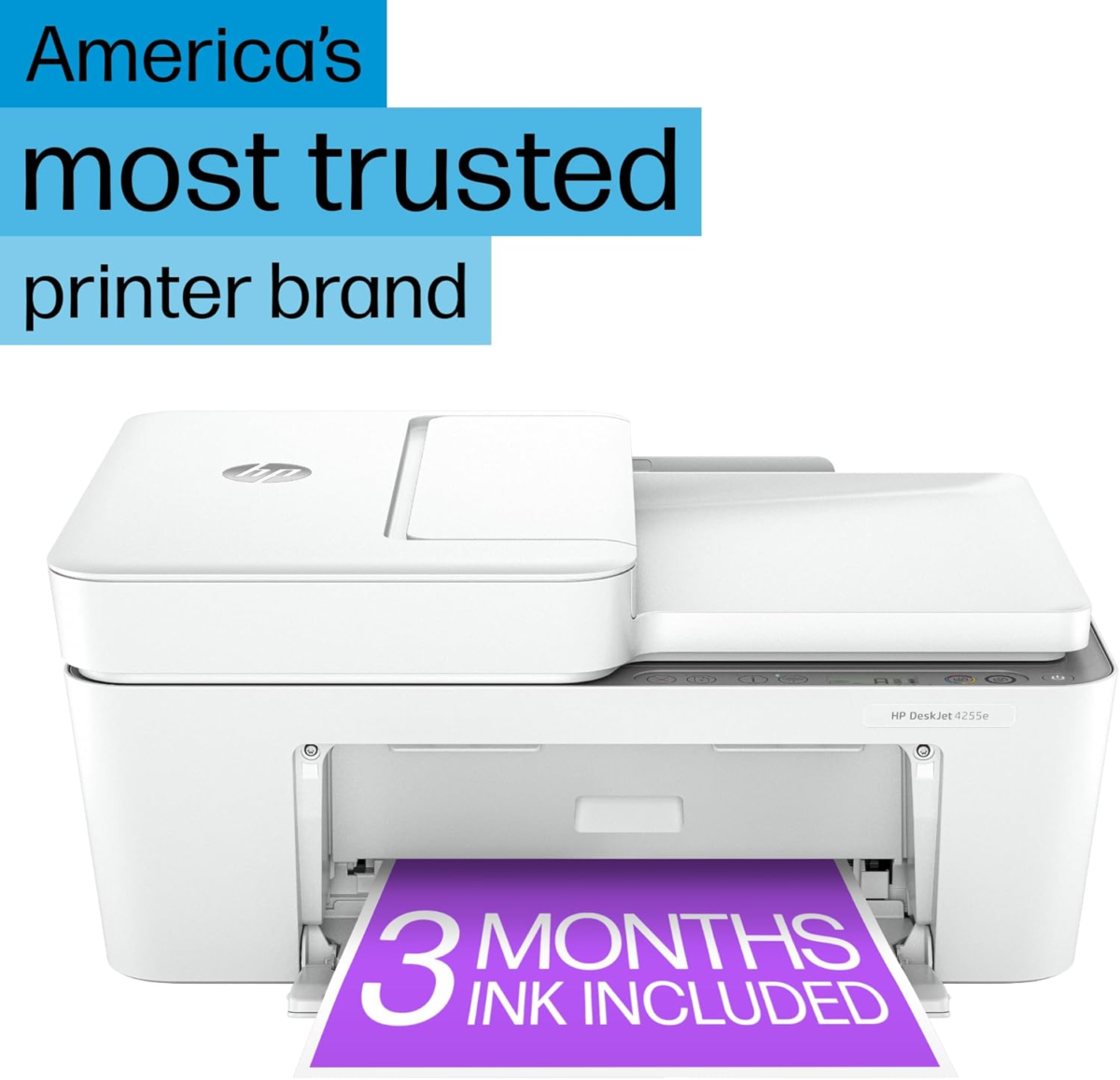 Deskjet 4255E Wireless All-In-One Color Inkjet Printer, Scanner, Copier, Best-For-Home, 3 Months of Ink Included (588S6A) - Image 3