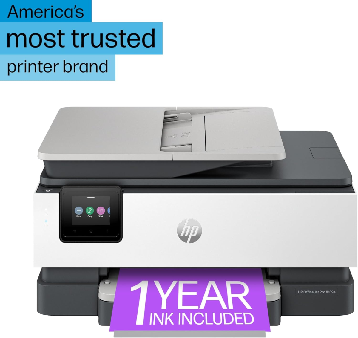 Officejet Pro 8139E Wireless All-In-One Color Inkjet Printer, Print, Scan, Copy, Fax, ADF, Duplex Printing Best-For-Home Office, 1 Year of Instant Ink Included - Image 5