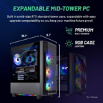 Shadow Gaming PC Desktop – Intel Core I7 13700F 2.1 Ghz, NVIDIA RTX 4060, 1TB NVME SSD, 16GB DDR4 RAM 3200, 600W Gold PSU, 360Mm AIO, 11AC Wi-Fi, Windows 11 Home 64-Bit,Black - Image 8