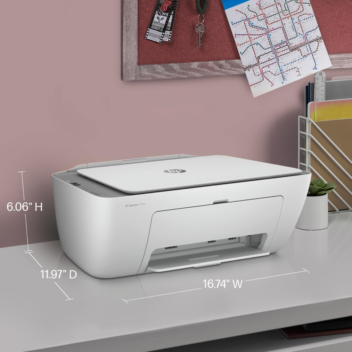 Deskjet 2755E Wireless Color Inkjet-Printer, Print, Scan, Copy, Easy Setup, Mobile Printing, Best-For Home, 3 Months of Instant Ink Included,White - Image 3