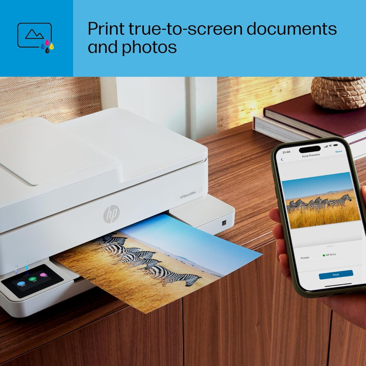 Envy 6555E Wireless All-In-One Color Inkjet Printer, Print, Scan, Copy, Duplex Printing Best-For-Home, 3 Months of Ink Included (714N5A) - Image 12
