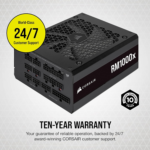 Rm1000X Fully Modular ATX Power Supply - 80 plus Gold - Low-Noise Fan - Zero RPM - Black - Image 6