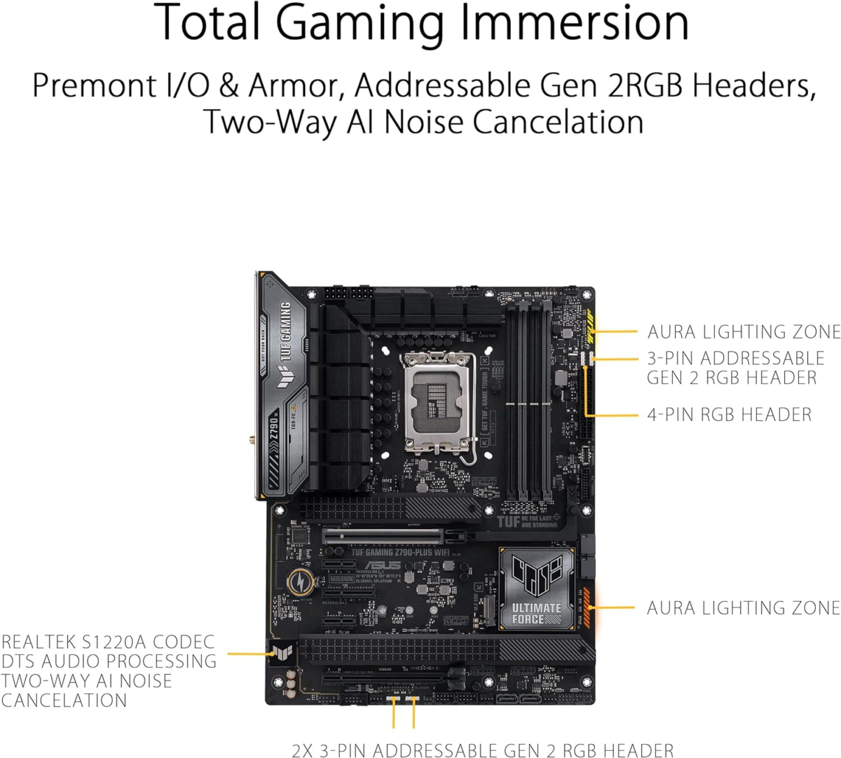 TUF Gaming Z790-Plus Wifi LGA 1700(Intel 14Th,12Th &13Th Gen) ATX Gaming Motherboard(Pcie 5.0,Ddr5,4Xm.2 Slots,16+1 Drmos,Wifi 6,2.5Gb Lan,Front USB 3.2 Gen 2 Type-C,Thunderbolt 4(Usb4),Aura RGB) - Image 5