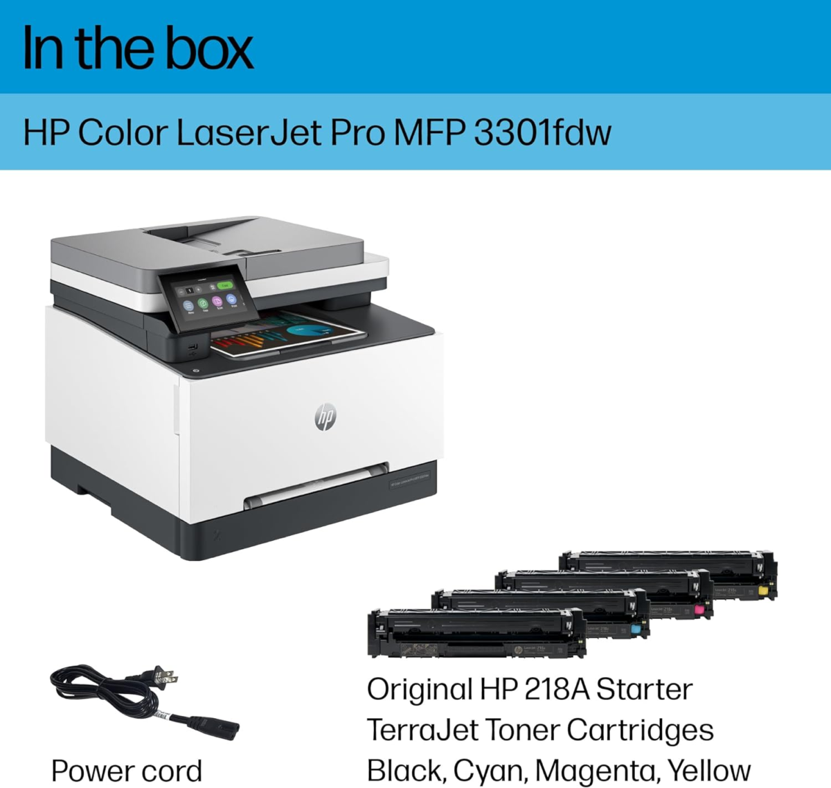 Color Laserjet Pro MFP 3301Fdw Wireless All-In-One Color Laser Printer, Office Printer, Scanner, Copier, Fax, ADF, Duplex, Best-For-Office (499Q5F) - Image 6