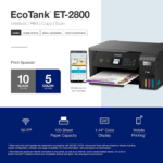 Ecotank ET-2800 Wireless Color All-In-One Cartridge-Free Supertank Printer with Scan and Copy Â€“ the Ideal Basic Home Printer - Black, Medium - Image 4