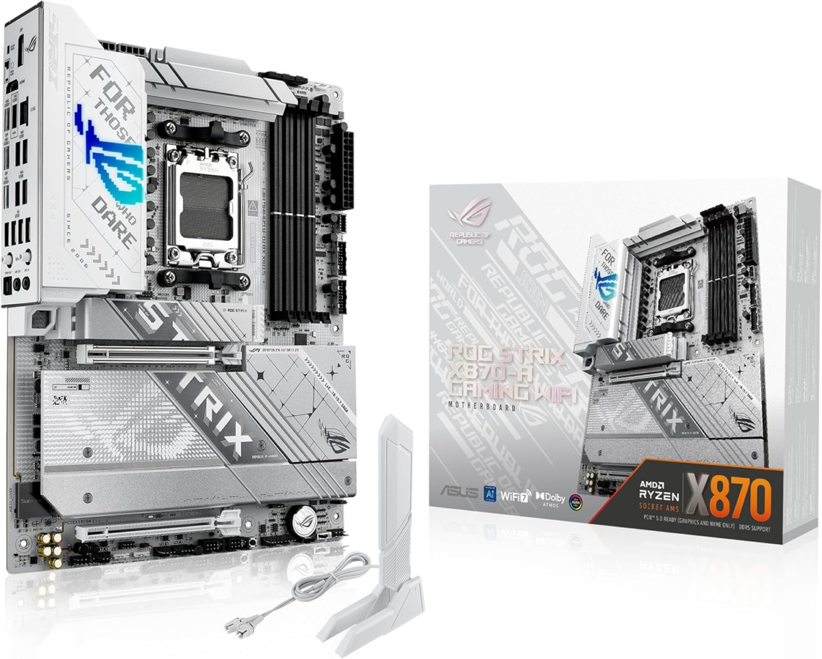 ROG Strix X870-A Gaming Wifi AMD AM5 X870 ATX Motherboard 16+2+2 Power Stages, Dynamic OC Switcher, Core Flex, DDR5 AEMP, Wifi 7, 4X M.2, Pcie® 5.0, Q-Release Slim, USB4®, AI Ocing & Networking - Image 1
