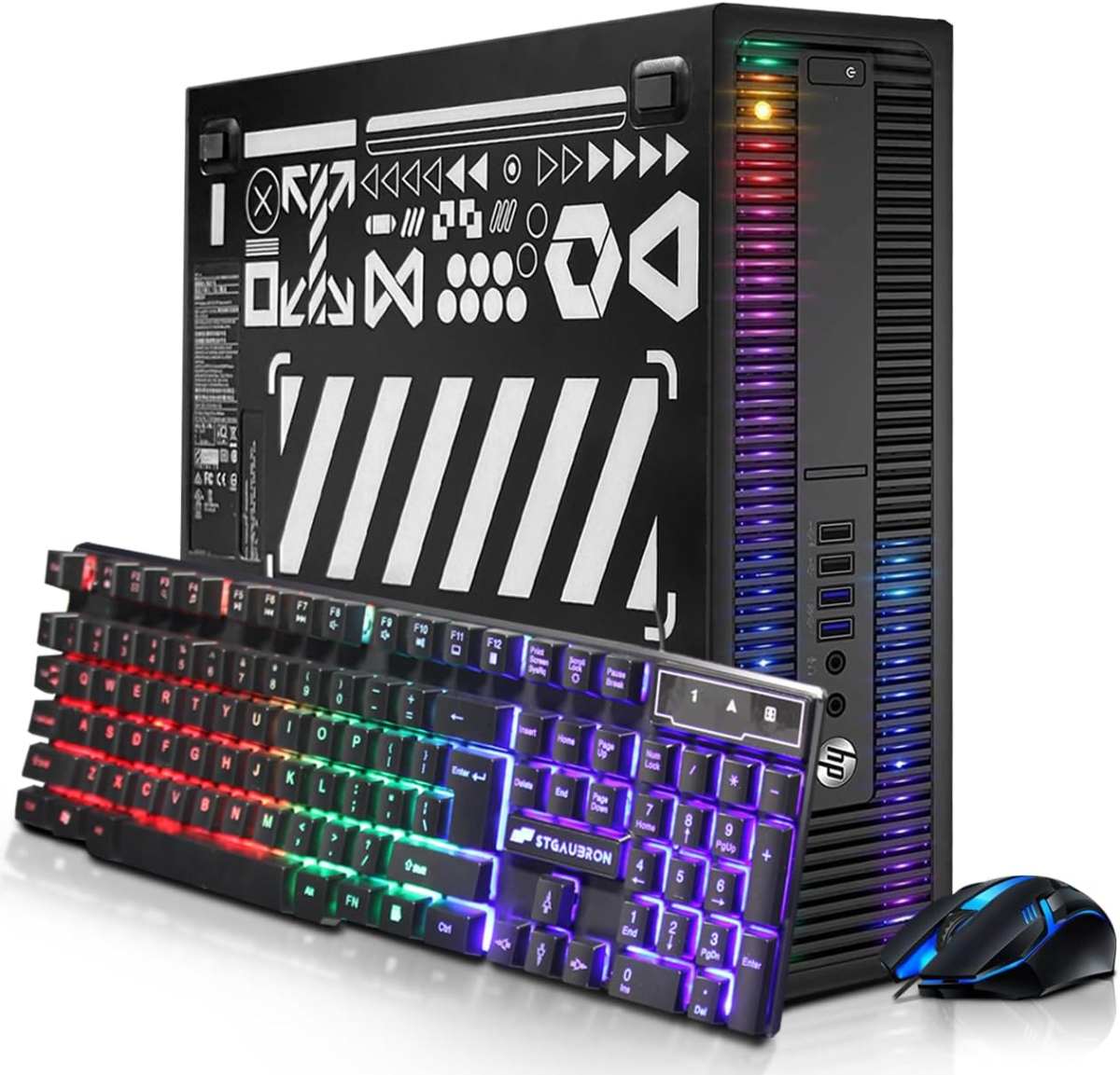 HP RGB Gaming Desktop Computer, Intel Quad Core I5-6500 up to 3.6Ghz, Geforce GTX 750 Ti 4G, 16GB DDR4, 512G SSD, RGB Keyboard & Mouse, 600M Wifi & Bluetooth, Win 10 Pro (Renewed) - Image 1