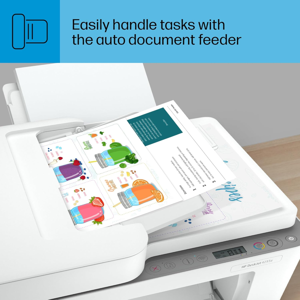 Deskjet 4255E Wireless All-In-One Color Inkjet Printer, Scanner, Copier, Best-For-Home, 3 Months of Ink Included (588S6A) - Image 11