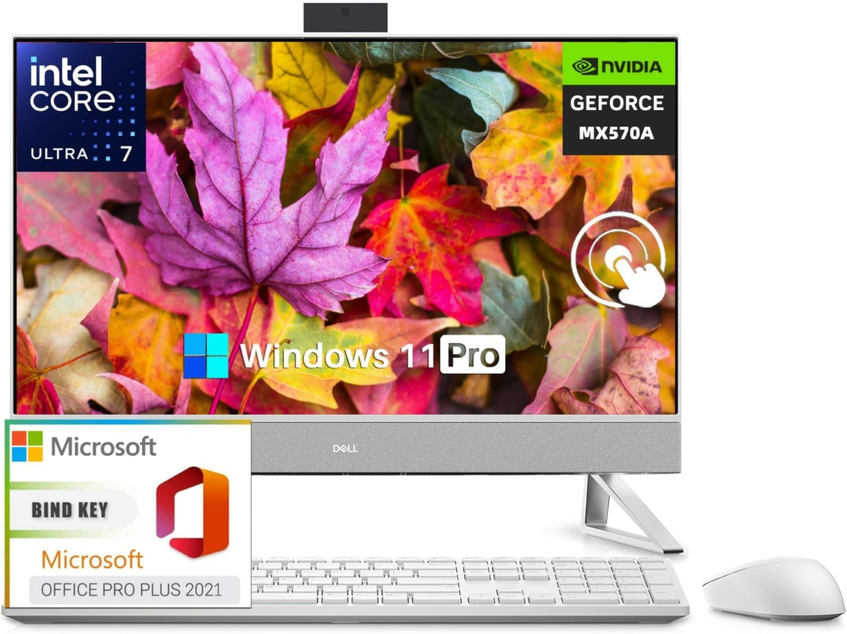 Inspiron 7730 All in One Touchscreen Desktop Computer, Core 7-150U, 64 GB RAM, 1 TB SSD, NVIDIA Geforce MX570A, Wifi 6E, Wireless KB & Mouse Combo, Windows 11 Pro & MS Office Lifetime License - Image 1