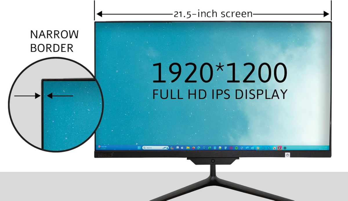 21.5" Full HD All in One PC Desktop Computer - Windows 11 Home - N4120 CPU, 4GB RAM, 128GB SSD, Dual-Band Wi-Fi, Bluetooth, Expandable HDD - AIO PC with Front Camera, Wireless Keyboard & Mouse - Image 6