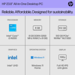 23.8 Inch All-In-One Desktop PC, FHD Display, Intel Core I3-N300, 8 GB RAM, 512 GB SSD, Intel UHD Graphics, Windows 11 Home, 24-Cr0042 (2023) - Image 2