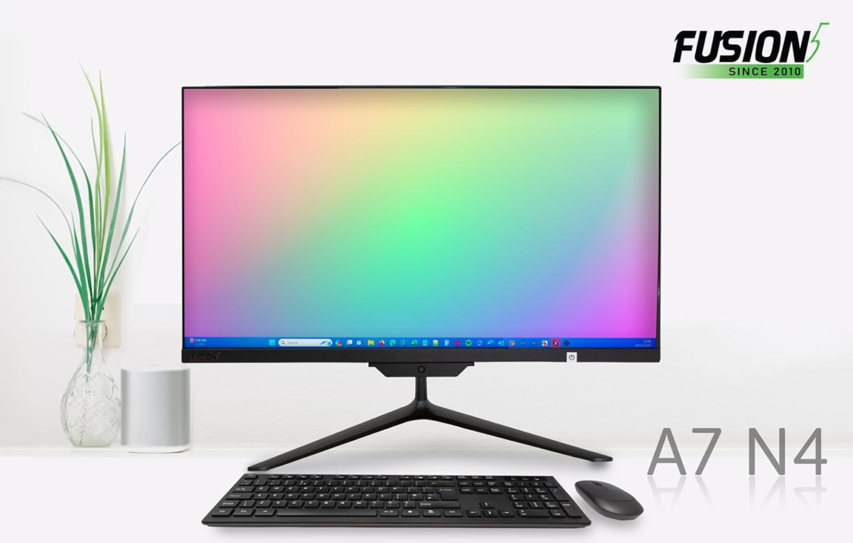 21.5" Full HD All in One PC Desktop Computer - Windows 11 Home - N4120 CPU, 4GB RAM, 128GB SSD, Dual-Band Wi-Fi, Bluetooth, Expandable HDD - AIO PC with Front Camera, Wireless Keyboard & Mouse - Image 4