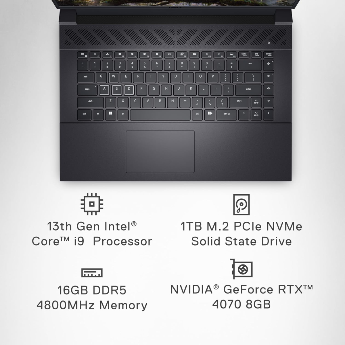 G16 7630 Gaming Laptop - 16-Inch QHD+ 240Hz 3Ms Display, Intel Core I9-13900Hx, 16GB DDR5 RAM, 1TB SSD, NVIDIA Geforce RTX 4070 8GB GDDR6, Windows 11 Home, Onsite Service - Metallic Nightshade - Image 7
