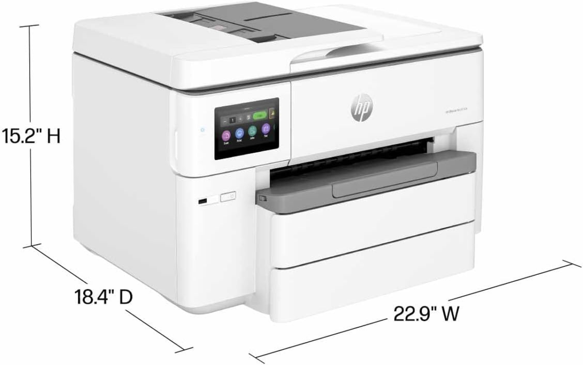 Officejet Pro 9730E Wide Format Wireless All-In-One Color Inkjet Printer, Print, Scan, Copy, ADF, Duplex Printing Best-For-Office, 3 Months of Ink Included (537P6A) - Image 5